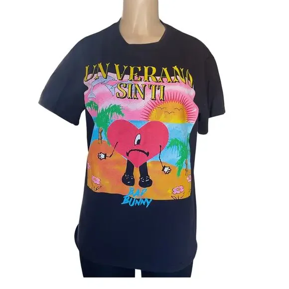 Bad Bunny Un Verano Sin Ti Tour T-Shirt Size M 100% Cotton Original Merch Y2K - Picture 3 of 5
